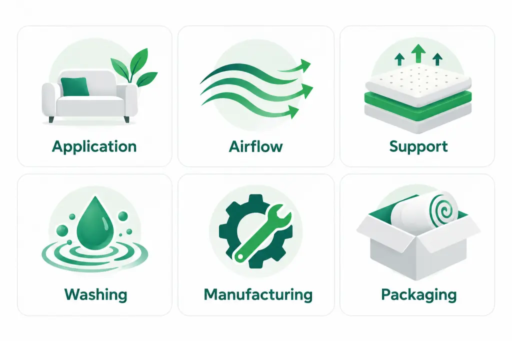 B2B Buyer Checklist for Selecting 3D Spacer Mesh or PU Foam
