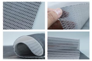 how to inspect spacer mesh fabric front back side and close up